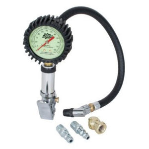 JOES - TIRE INFLATION QUICK FILL VALVE WITH 60 PSI 2.5" GLOW IN THE DARK PRESSURE GAUGE